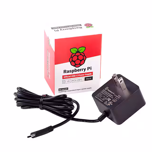RPI USB-C POWER SUPPLY BLACK US Raspberry Pi  Adaptadores de pared de escritorio de CA y CC